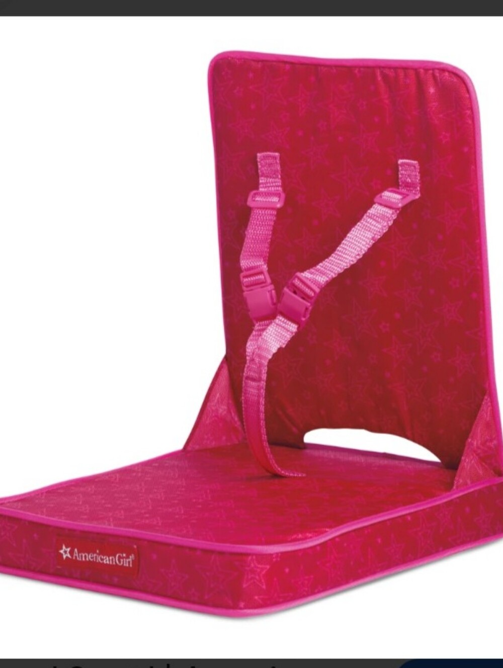 American Girl Foldable Travel Seat in Bright Pink